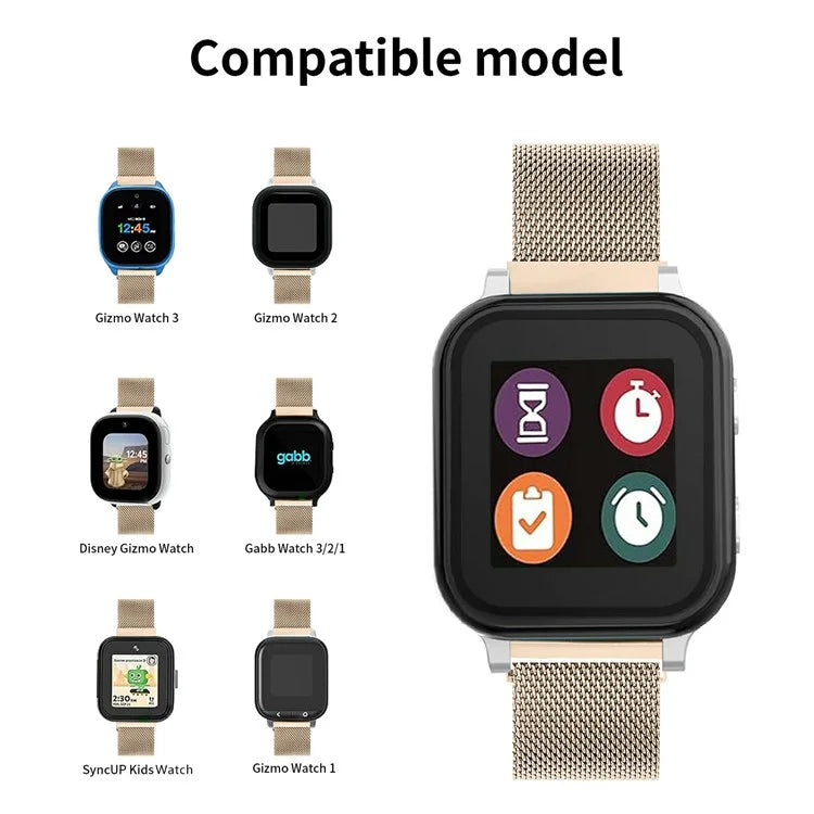 For Verizon Gizmo Watch 3 Milanese Strap Replacement Stainless Steel Magnetic Watch Band