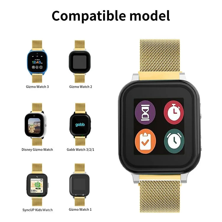 For Verizon Gizmo Watch 3 Milanese Strap Replacement Stainless Steel Magnetic Watch Band