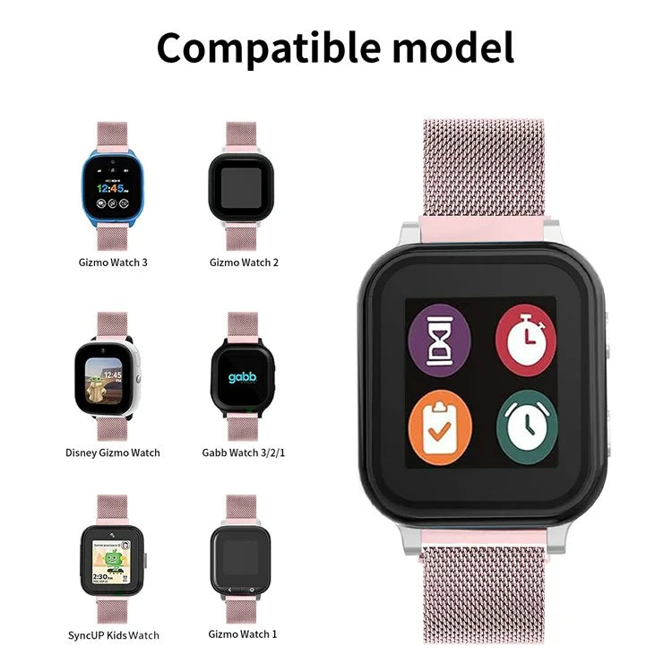 For Verizon Gizmo Watch 3 Milanese Strap Replacement Stainless Steel Magnetic Watch Band