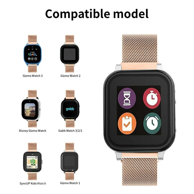 For Verizon Gizmo Watch 3 Milanese Strap Replacement Stainless Steel Magnetic Watch Band