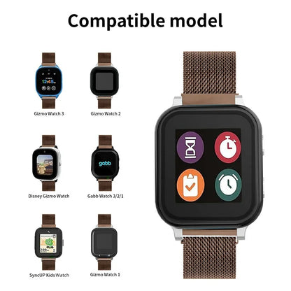 For Verizon Gizmo Watch 3 Milanese Strap Replacement Stainless Steel Magnetic Watch Band