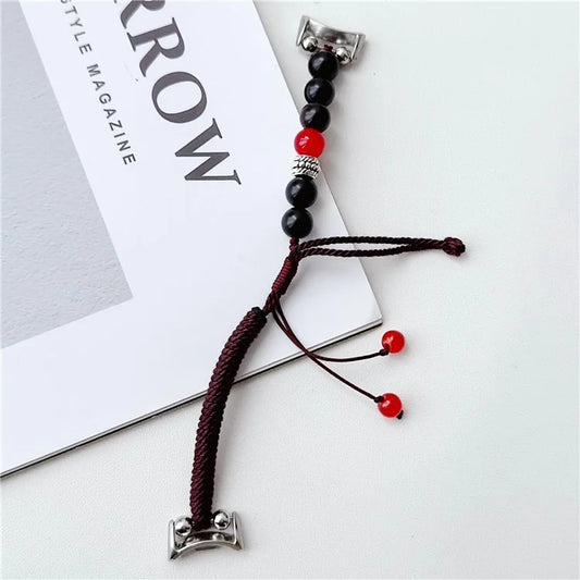 For Xiaomi Smart Band 8 Pro Watch Band Chinese Hemp Rope Watch Strap Sandalwood Bead Design
