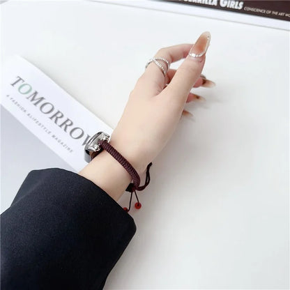 For Xiaomi Smart Band 8 Pro Watch Band Chinese Hemp Rope Watch Strap Sandalwood Bead Design