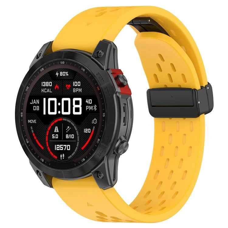 KALEBOL KLB-DDGJ-001 For Garmin Fenix 7S / 7S Pro QuickFit 20mm Silicone Band Magnetic Folding Buckle Watch Strap