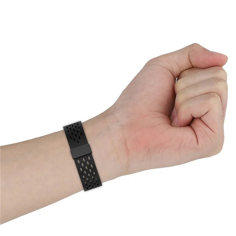 KALEBOL KLB-DDGJ-001 For Garmin Fenix 7S / 7S Pro QuickFit 20mm Silicone Band Magnetic Folding Buckle Watch Strap