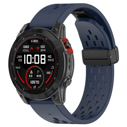 KALEBOL KLB-DDGJ-001 For Garmin Fenix 7 / 7 Pro QuickFit 22mm Silicone Watch Band with Magnetic Folding Buckle