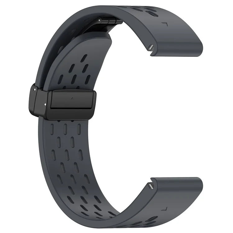 KALEBOL KLB-DDGJ-001 For Garmin Fenix 7X / 7X Pro Watch Band QuickFit 26mm Silicone Strap Magnetic Folding Buckle