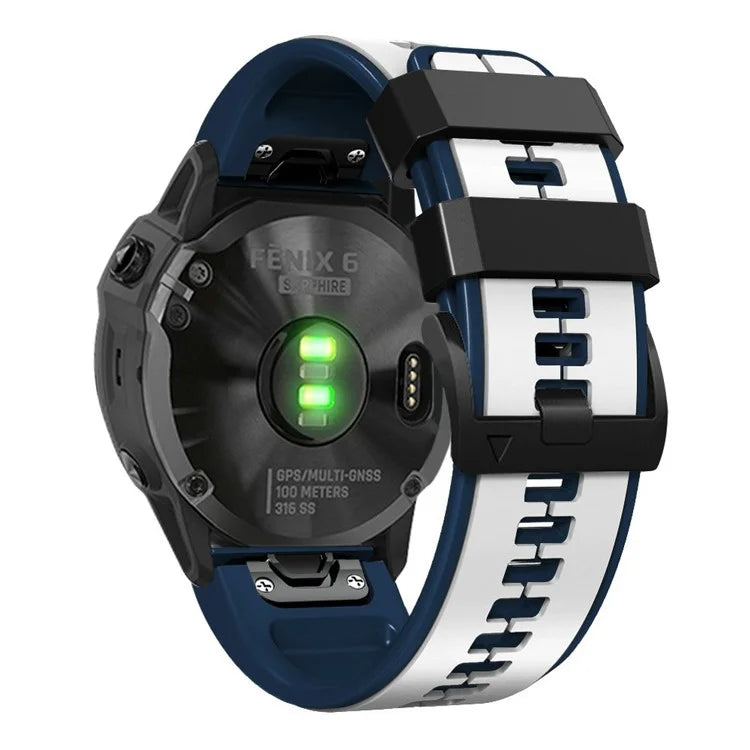 KALEBOL KLB-ZWGJ-001 For Garmin Fenix 7 / 7 Pro Silicone Watch Band QuickFit 22mm Dual Color Strap