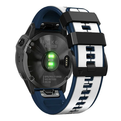 KALEBOL KLB-ZWGJ-001 For Garmin Fenix 7 / 7 Pro Silicone Watch Band QuickFit 22mm Dual Color Strap
