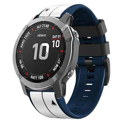 KALEBOL KLB-ZWGJ-001 For Garmin Fenix 7 / 7 Pro Silicone Watch Band QuickFit 22mm Dual Color Strap