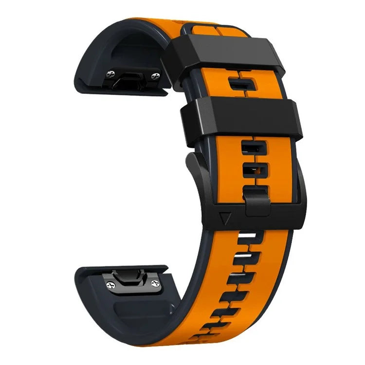 KALEBOL KLB-ZWGJ-001 For Garmin Fenix 7 / 7 Pro Silicone Watch Band QuickFit 22mm Dual Color Strap