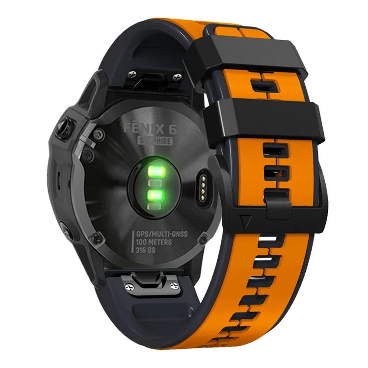 KALEBOL KLB-ZWGJ-001 For Garmin Fenix 7 / 7 Pro Silicone Watch Band QuickFit 22mm Dual Color Strap
