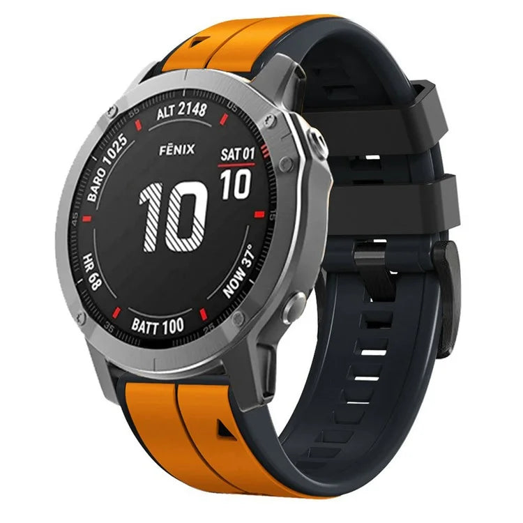 KALEBOL KLB-ZWGJ-001 For Garmin Fenix 7 / 7 Pro Silicone Watch Band QuickFit 22mm Dual Color Strap