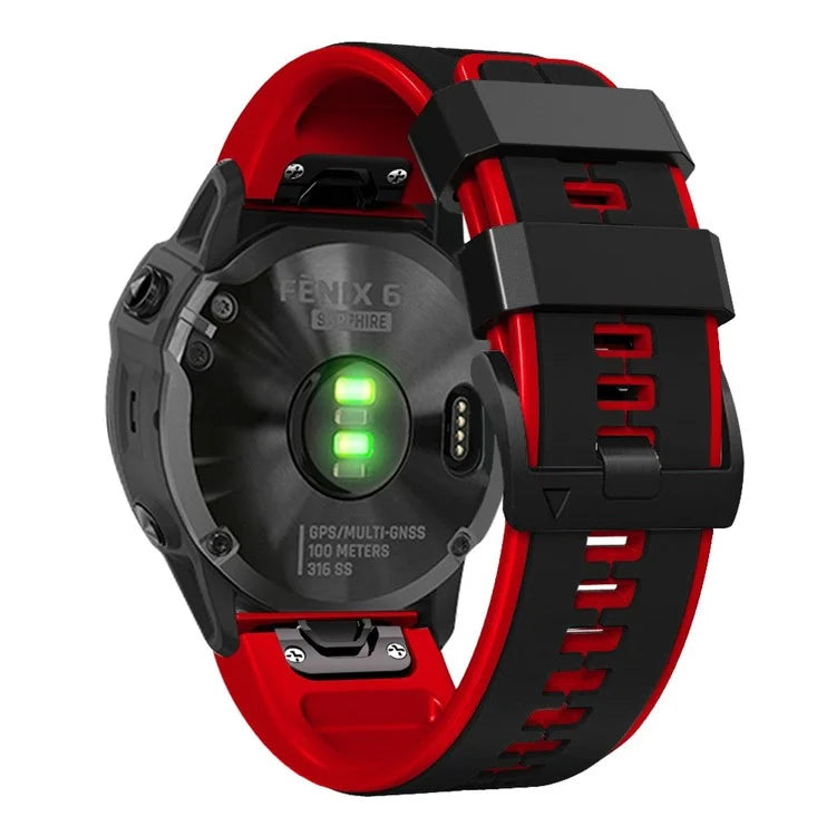 KALEBOL KLB-ZWGJ-001 For Garmin Fenix 7 / 7 Pro Silicone Watch Band QuickFit 22mm Dual Color Strap