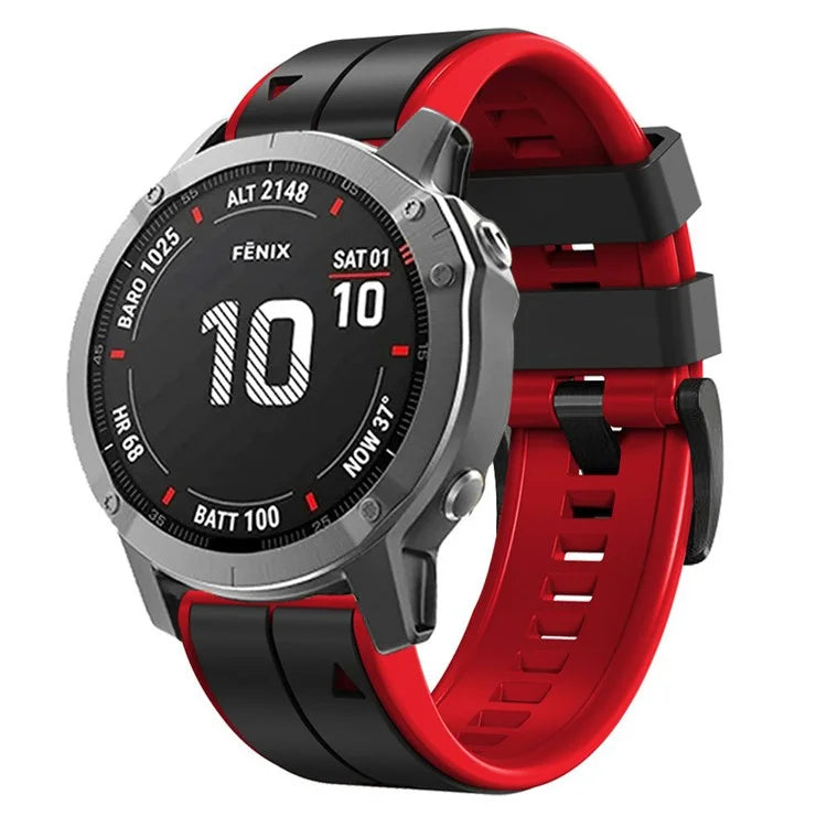 KALEBOL KLB-ZWGJ-001 For Garmin Fenix 7 / 7 Pro Silicone Watch Band QuickFit 22mm Dual Color Strap