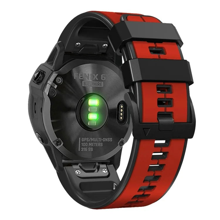 KALEBOL KLB-ZWGJ-001 For Garmin Fenix 7 / 7 Pro Silicone Watch Band QuickFit 22mm Dual Color Strap