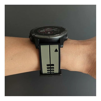 KALEBOL KLB-ZWGJ-001 For Garmin Fenix 7 / 7 Pro Silicone Watch Band QuickFit 22mm Dual Color Strap