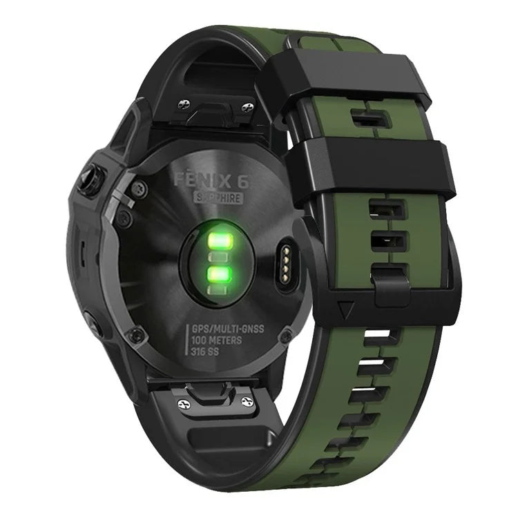 KALEBOL KLB-ZWGJ-001 For Garmin Fenix 7 / 7 Pro Silicone Watch Band QuickFit 22mm Dual Color Strap