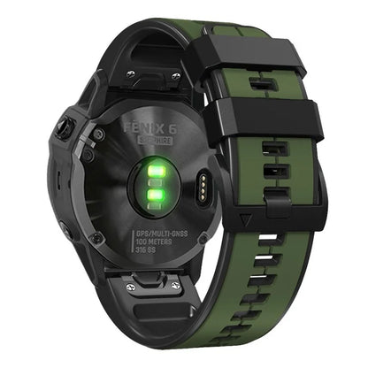 KALEBOL KLB-ZWGJ-001 For Garmin Fenix 7 / 7 Pro Silicone Watch Band QuickFit 22mm Dual Color Strap