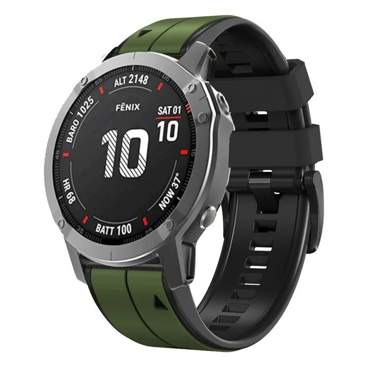 KALEBOL KLB-ZWGJ-001 For Garmin Fenix 7 / 7 Pro Silicone Watch Band QuickFit 22mm Dual Color Strap