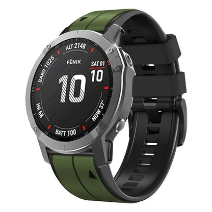 KALEBOL KLB-ZWGJ-001 For Garmin Fenix 7 / 7 Pro Silicone Watch Band QuickFit 22mm Dual Color Strap