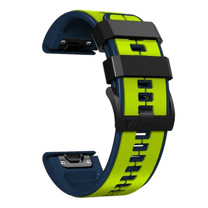 KALEBOL KLB-ZWGJ-001 For Garmin Fenix 7 / 7 Pro Silicone Watch Band QuickFit 22mm Dual Color Strap