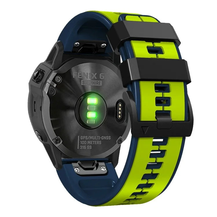 KALEBOL KLB-ZWGJ-001 For Garmin Fenix 7 / 7 Pro Silicone Watch Band QuickFit 22mm Dual Color Strap
