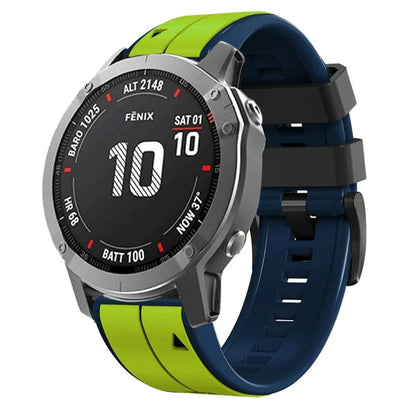 KALEBOL KLB-ZWGJ-001 For Garmin Fenix 7 / 7 Pro Silicone Watch Band QuickFit 22mm Dual Color Strap