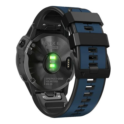 KALEBOL KLB-ZWGJ-001 For Garmin Fenix 7 / 7 Pro Silicone Watch Band QuickFit 22mm Dual Color Strap
