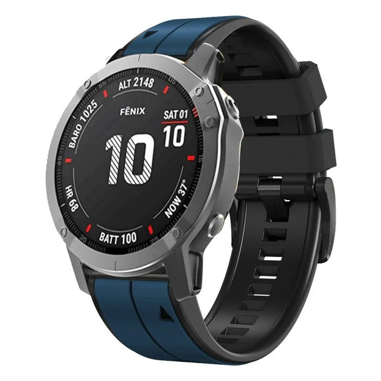 KALEBOL KLB-ZWGJ-001 For Garmin Fenix 7 / 7 Pro Silicone Watch Band QuickFit 22mm Dual Color Strap