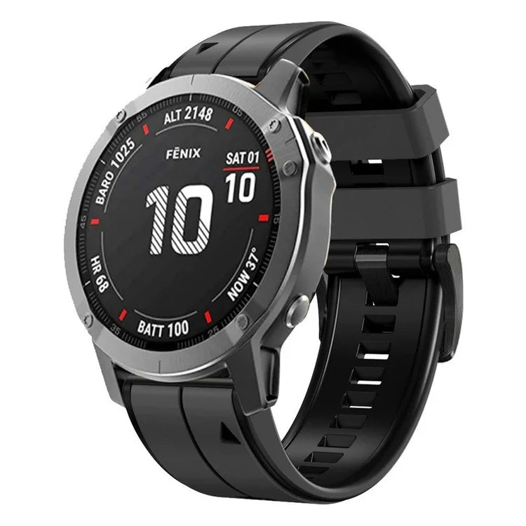 KALEBOL KLB-ZWGJ-001 For Garmin Fenix 7 / 7 Pro Silicone Watch Band QuickFit 22mm Dual Color Strap
