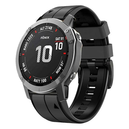 KALEBOL KLB-ZWGJ-001 For Garmin Fenix 7 / 7 Pro Silicone Watch Band QuickFit 22mm Dual Color Strap