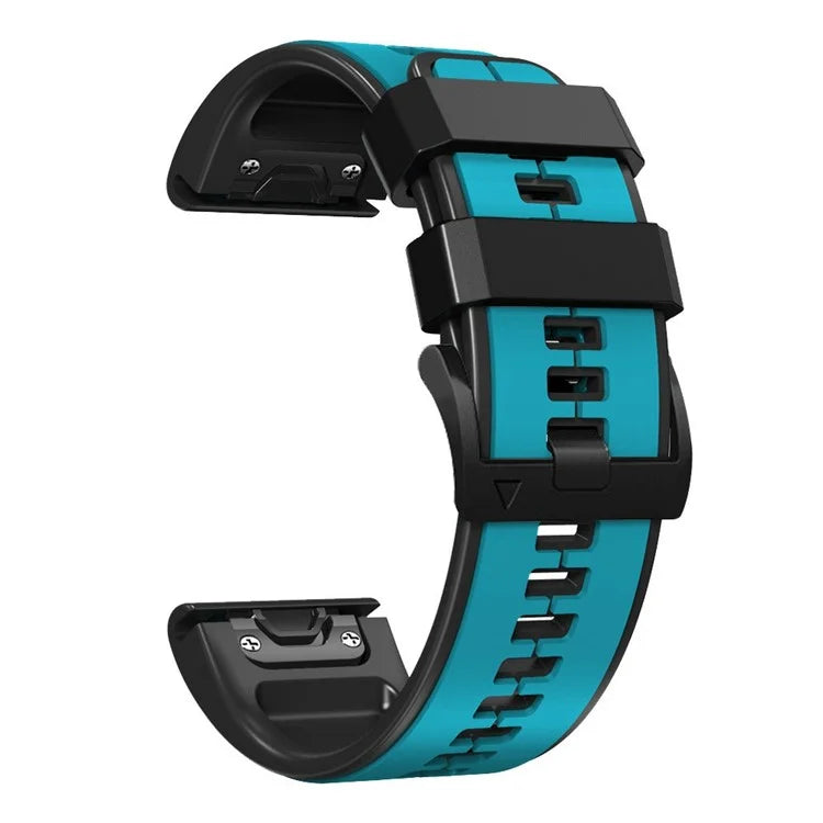 KALEBOL KLB-ZWGJ-001 For Garmin Fenix 7 / 7 Pro Silicone Watch Band QuickFit 22mm Dual Color Strap
