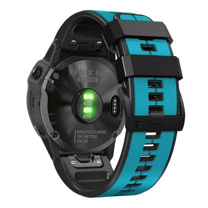 KALEBOL KLB-ZWGJ-001 For Garmin Fenix 7 / 7 Pro Silicone Watch Band QuickFit 22mm Dual Color Strap