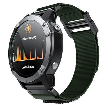 KALEBOL KLB-MSTNL-001 For Garmin Fenix 7X / 7X Pro Watch Band QuickFit 26mm Nylon Loop Strap