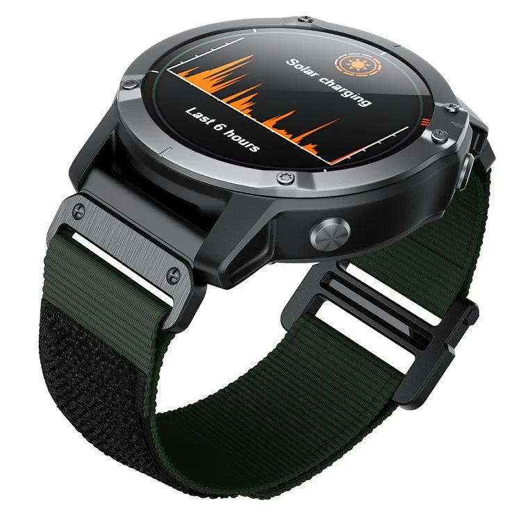 KALEBOL KLB-MSTNL-001 For Garmin Fenix 7X / 7X Pro Watch Band QuickFit 26mm Nylon Loop Strap