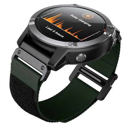 KALEBOL KLB-MSTNL-001 For Garmin Fenix 7X / 7X Pro Watch Band QuickFit 26mm Nylon Loop Strap