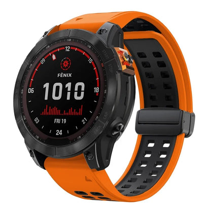 KALEBOL KLB-SSGJ-003 For Garmin Fenix 7X / 7X Pro Watch Band QuickFit 26mm Magnetic Buckle Silicone Band
