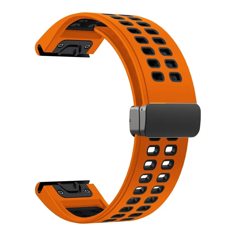 KALEBOL KLB-SSGJ-003 For Garmin Fenix 7X / 7X Pro Watch Band QuickFit 26mm Magnetic Buckle Silicone Band