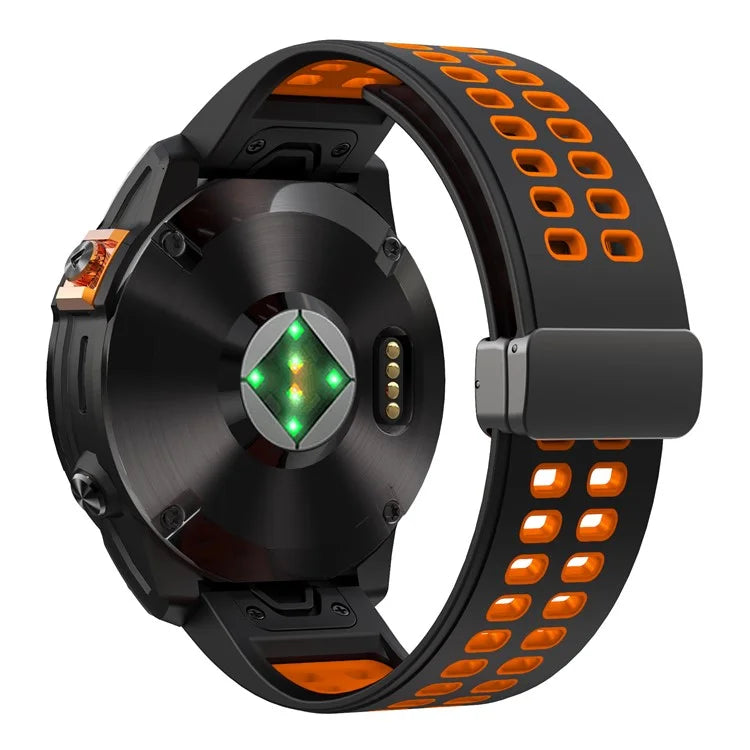 KALEBOL KLB-SSGJ-003 For Garmin Fenix 7X / 7X Pro Watch Band QuickFit 26mm Magnetic Buckle Silicone Band