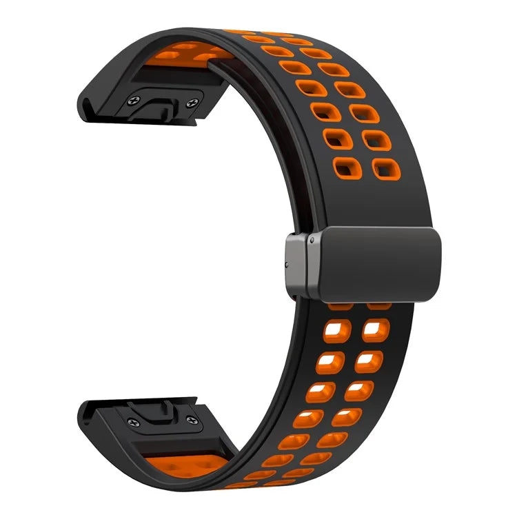 KALEBOL KLB-SSGJ-003 For Garmin Fenix 7X / 7X Pro Watch Band QuickFit 26mm Magnetic Buckle Silicone Band