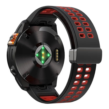 KALEBOL KLB-SSGJ-003 For Garmin Fenix 7X / 7X Pro Watch Band QuickFit 26mm Magnetic Buckle Silicone Band