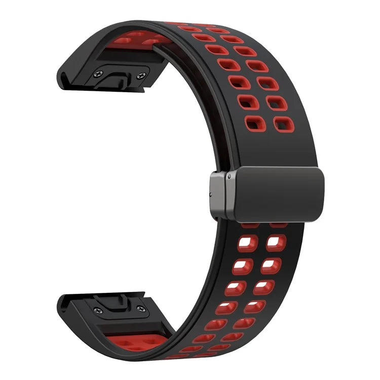 KALEBOL KLB-SSGJ-003 For Garmin Fenix 7X / 7X Pro Watch Band QuickFit 26mm Magnetic Buckle Silicone Band