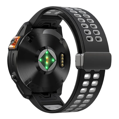 KALEBOL KLB-SSGJ-003 For Garmin Fenix 7X / 7X Pro Watch Band QuickFit 26mm Magnetic Buckle Silicone Band