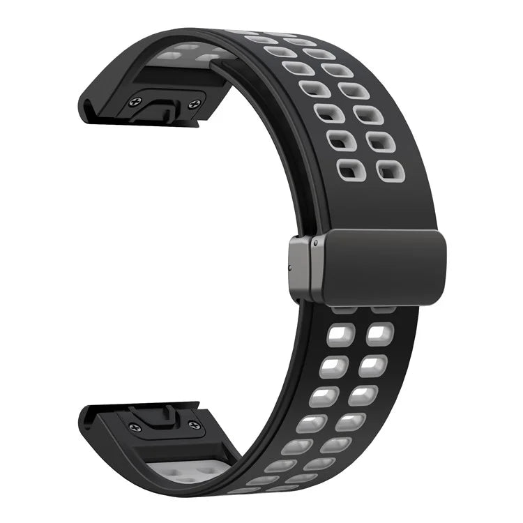 KALEBOL KLB-SSGJ-003 For Garmin Fenix 7X / 7X Pro Watch Band QuickFit 26mm Magnetic Buckle Silicone Band