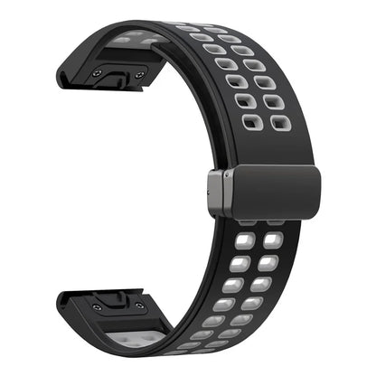 KALEBOL KLB-SSGJ-003 For Garmin Fenix 7X / 7X Pro Watch Band QuickFit 26mm Magnetic Buckle Silicone Band
