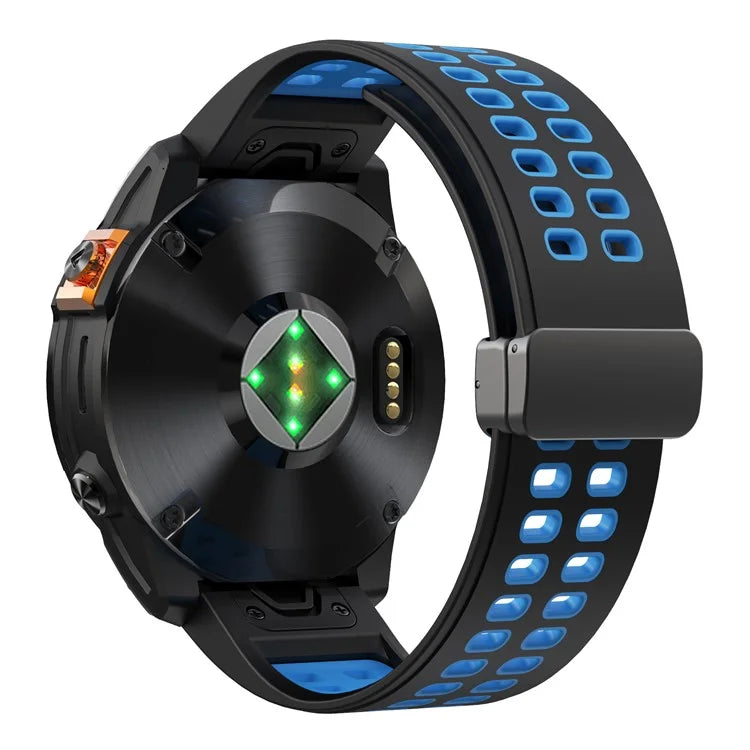 KALEBOL KLB-SSGJ-003 For Garmin Fenix 7X / 7X Pro Watch Band QuickFit 26mm Magnetic Buckle Silicone Band