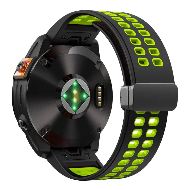 KALEBOL KLB-SSGJ-003 For Garmin Fenix 7X / 7X Pro Watch Band QuickFit 26mm Magnetic Buckle Silicone Band