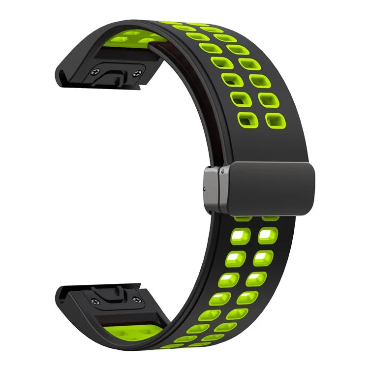 KALEBOL KLB-SSGJ-003 For Garmin Fenix 7X / 7X Pro Watch Band QuickFit 26mm Magnetic Buckle Silicone Band