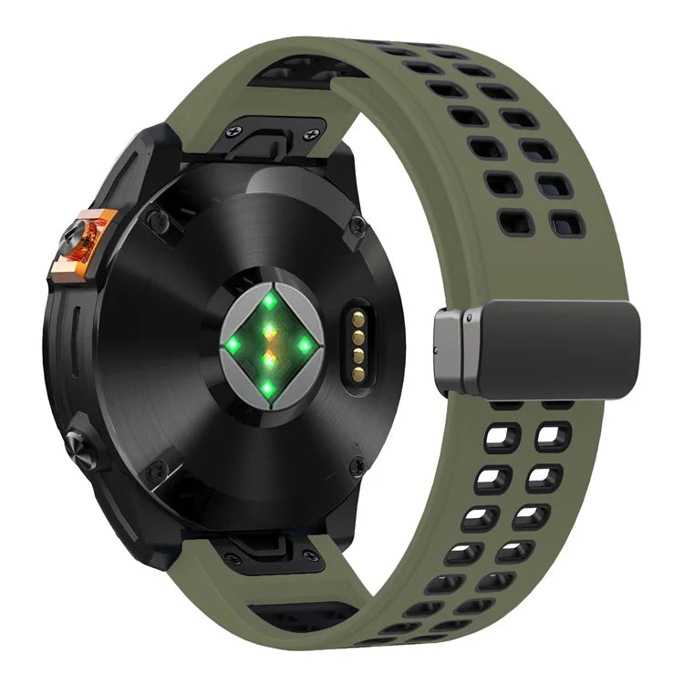 KALEBOL KLB-SSGJ-003 For Garmin Fenix 7X / 7X Pro Watch Band QuickFit 26mm Magnetic Buckle Silicone Band
